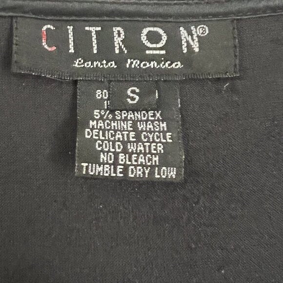 Citron Santa Monica Size S Silk Blend Velvet Top Sleeveless Scoop Neck Black - Picture 8 of 9